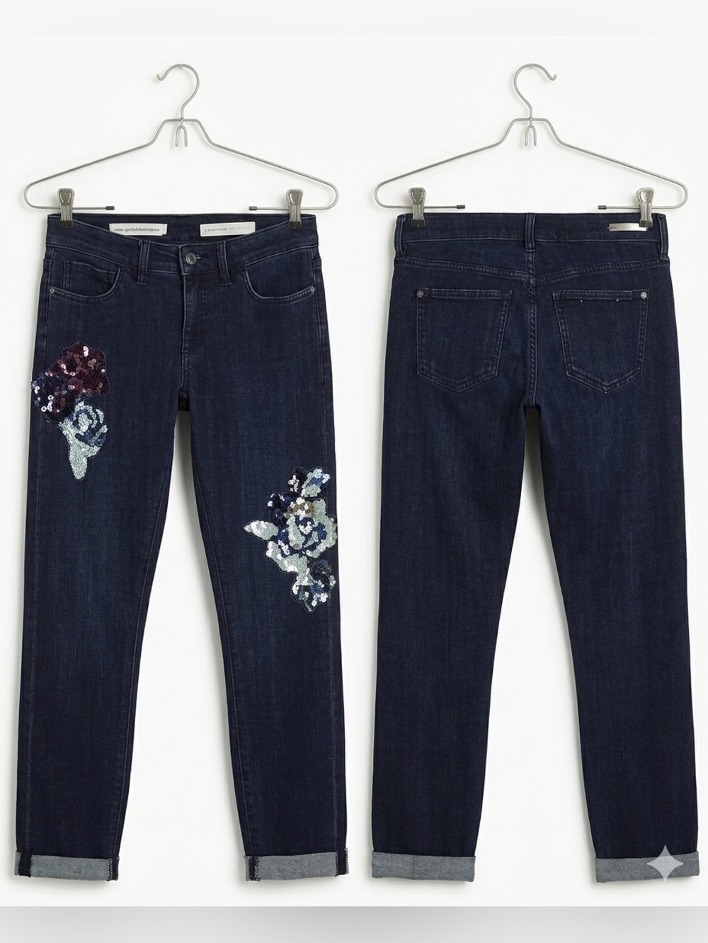 Anthropologie Pilcro and the Letterpress Mid-Rise Slim Boyfriend Sequin …